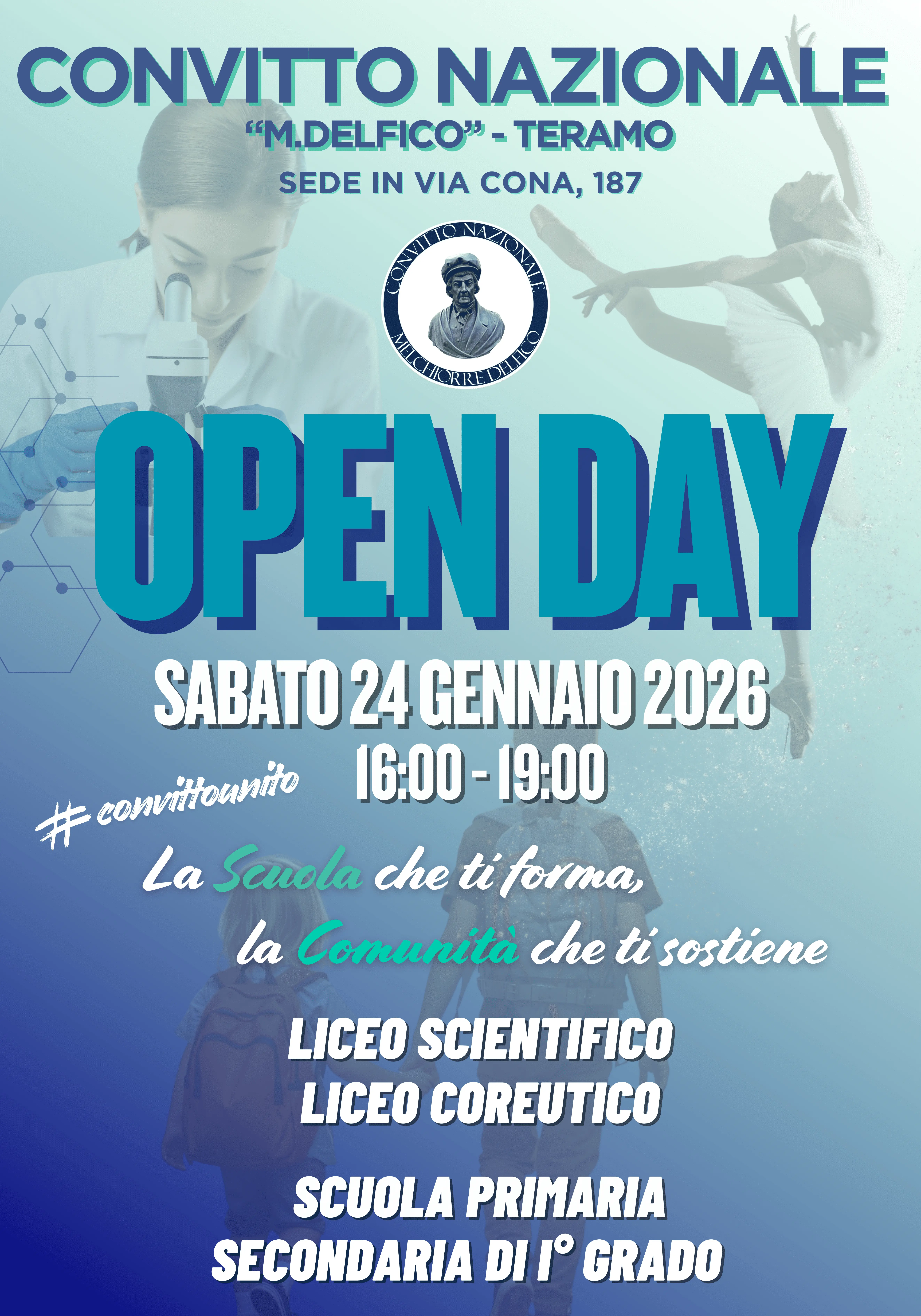 Locandina Open Day Convitto Nazionale M. Delfico – 24/01/2026
